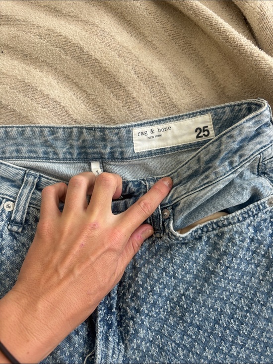 rag & bone Denim - rag & bone Distressed Light Blue Denim Jeans